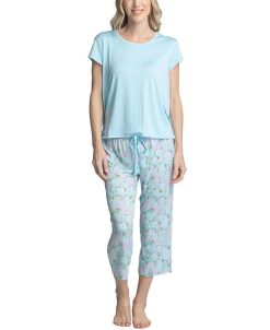 Muk Luks Women's Super Soft 2-Pc. T-Shirt & Capri Pajama Set
