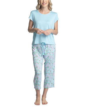 Women's Super Soft 2-Pc. T-Shirt & Capri Pajama Set Muk Luks Women's Super Soft 2-Pc. T-Shirt & Capri Pajama Set -B.TEMPT’D Shop