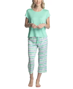 Muk Luks Women's Super Soft 2-Pc. T-Shirt & Capri Pajama Set 8 Muk Luks Women's Super Soft 2-Pc. T-Shirt & Capri Pajama Set -B.TEMPT’D Shop 21534454 fpx