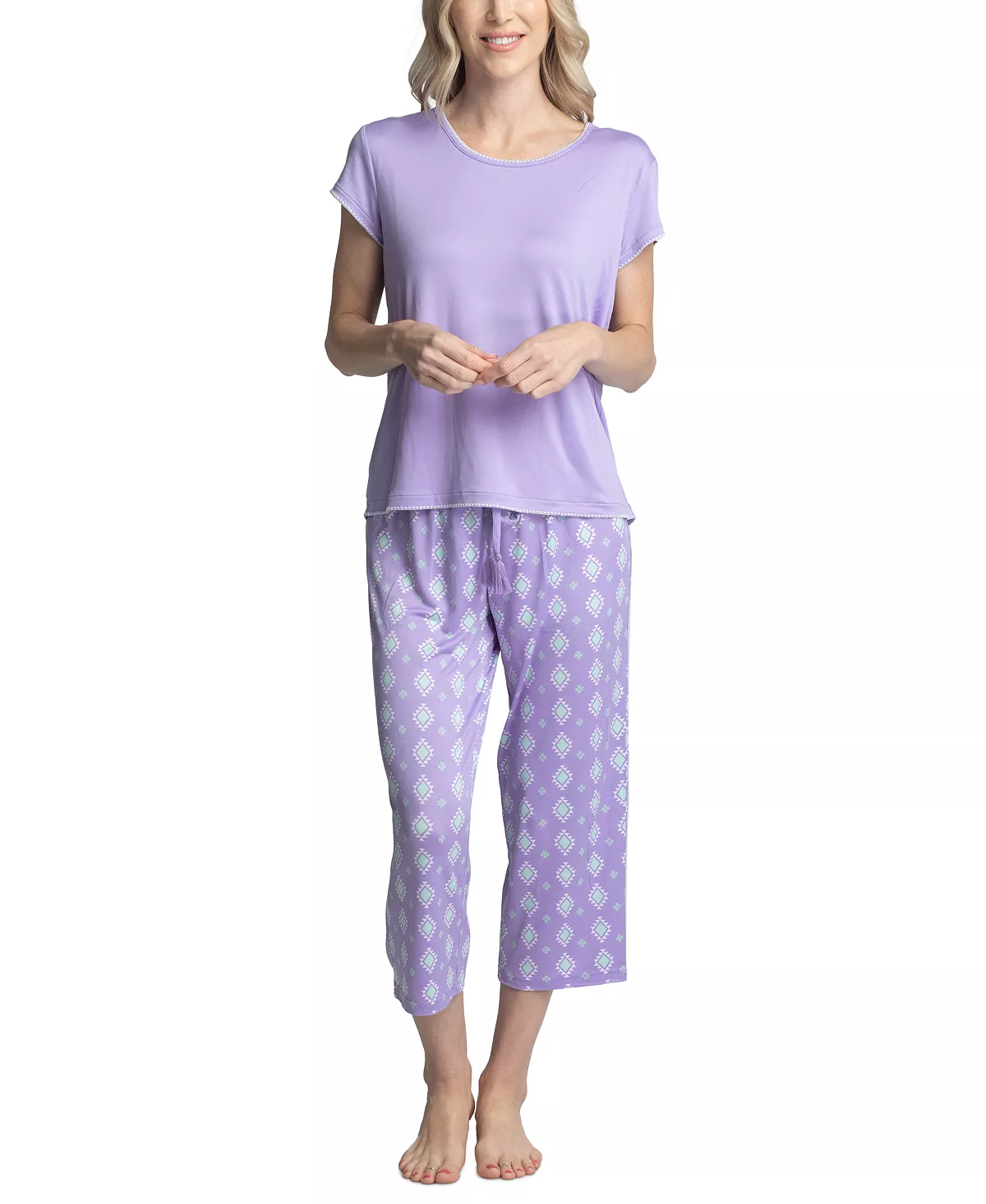 Women's Super Soft 2-Pc. T-Shirt & Capri Pajama Set Muk Luks Women's Super Soft 2-Pc. T-Shirt & Capri Pajama Set -B.TEMPT’D Shop