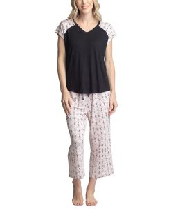 Muk Luks Women's Twinning 2-Pc. Short Sleeve & Capri Pajama Set