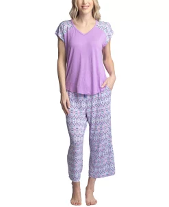 Muk Luks Women's Twinning 2-Pc. Short Sleeve & Capri Pajama Set 12 Muk Luks Women's Twinning 2-Pc. Short Sleeve & Capri Pajama Set -B.TEMPT’D Shop 21534581 fpx