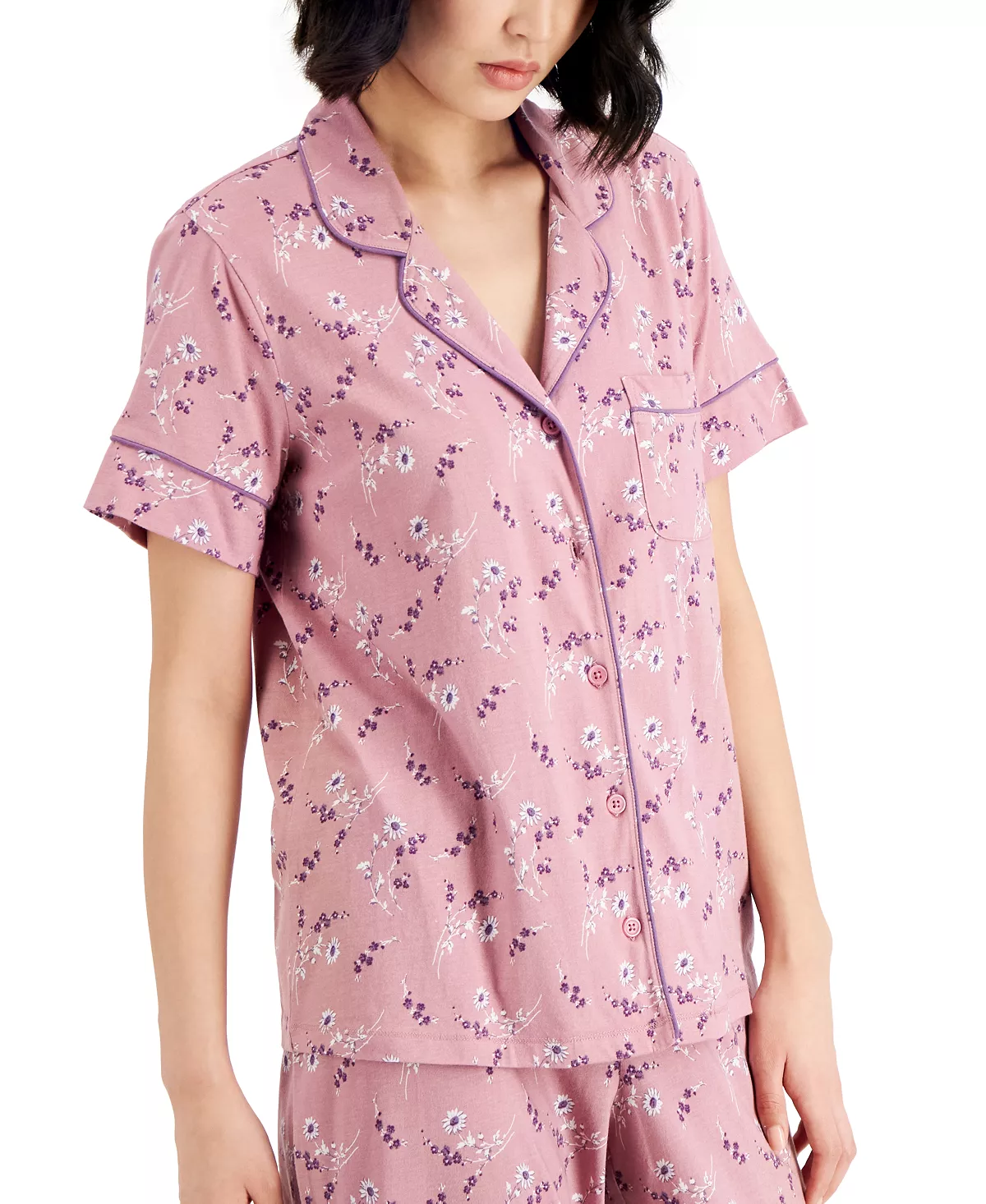 Women's Notch-Collar & Cropped Pajama Pants Set Charter Club Women's Notch-Collar & Cropped Pajama Pants Set -B.TEMPT’D Shop