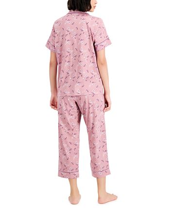 Women's Notch-Collar & Cropped Pajama Pants Set Charter Club Women's Notch-Collar & Cropped Pajama Pants Set -B.TEMPT’D Shop