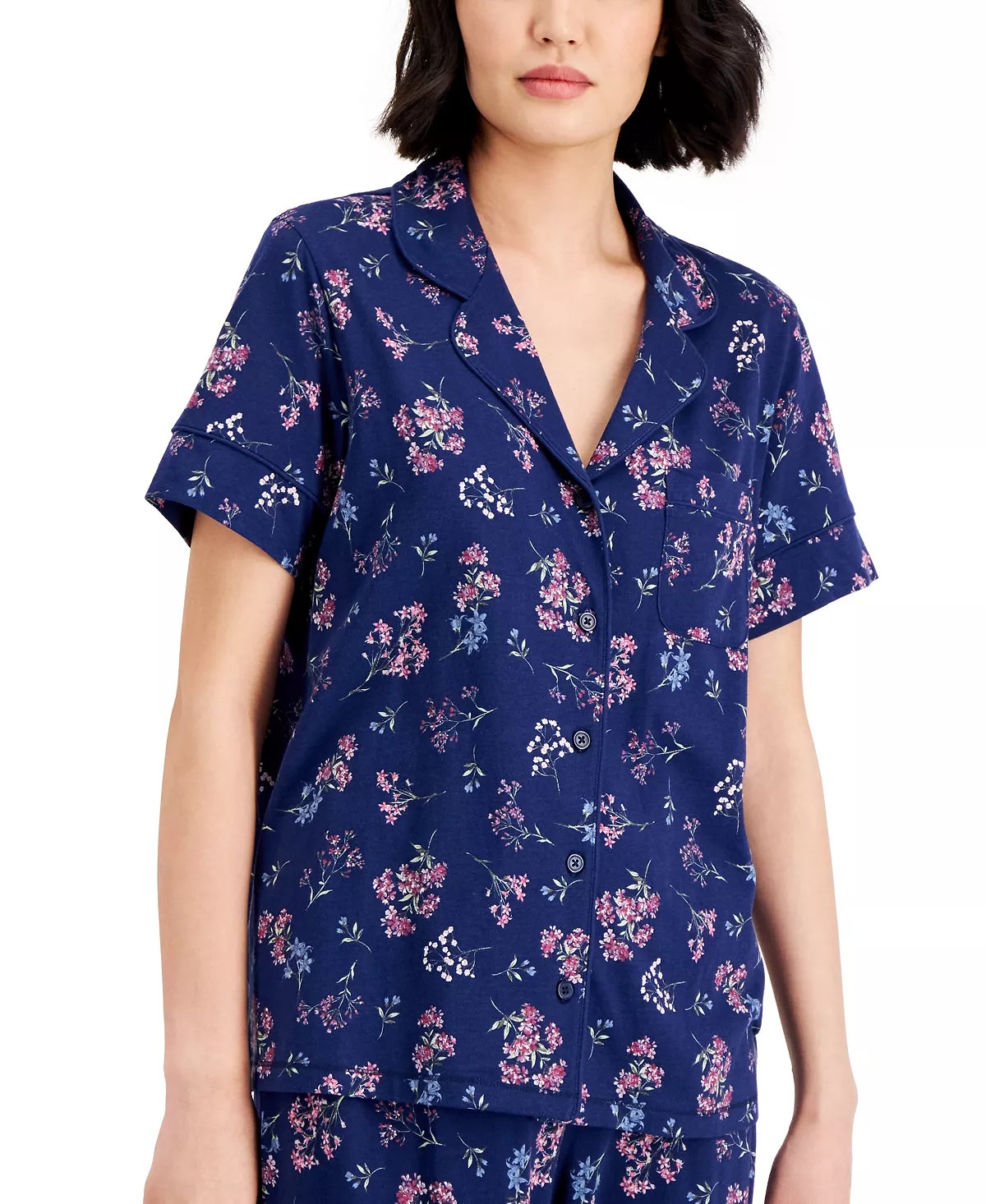 Women's Notch-Collar & Cropped Pajama Pants Set Charter Club Women's Notch-Collar & Cropped Pajama Pants Set -B.TEMPT’D Shop