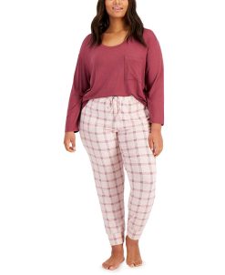 Alfani Plus Size Plaid Sleep Jogger Pants, Created For Macy's