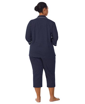 Plus Size Button-Front Top And Pants Pajama Set Lauren Ralph Lauren Plus Size Button-Front Top And Pants Pajama Set -B.TEMPT’D Shop