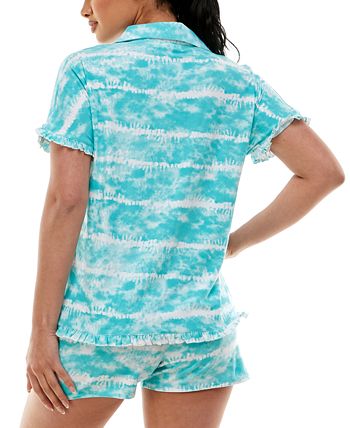 Yummy Ruffle-Trim Notch Collar 2-Pc. Pajama Set Roudelain Yummy Ruffle-Trim Notch Collar 2-Pc. Pajama Set -B.TEMPT’D Shop