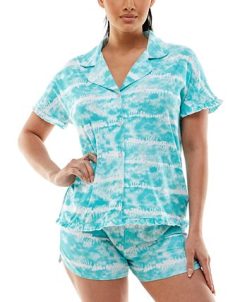 Roudelain Yummy Ruffle-Trim Notch Collar 2-Pc. Pajama Set 8 Roudelain Yummy Ruffle-Trim Notch Collar 2-Pc. Pajama Set -B.TEMPT’D Shop 21742908 fpx