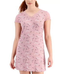 Charter Club Women's Lace-Trim Floral Chemise, Created For Macy's -B.TEMPT’D Shop 21750751 fpx