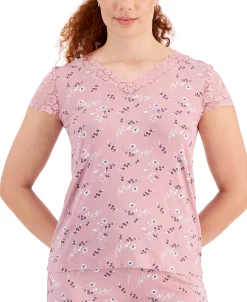 Charter Club Women's Printed Lace-Trim 2-Pc. Pajama Set, Created For Macy's -B.TEMPT’D Shop 21750828 fpx