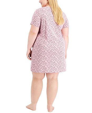 Plus Size Printed Cotton Essentials Chemise Nightgown, Created For Macy's Charter Club Plus Size Printed Cotton Essentials Chemise Nightgown, Created For Macy's -B.TEMPT’D Shop