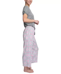 Muk Luks Plus Size Embellished Sleeve & Printed Pajama Pants Set -B.TEMPT’D Shop 21853031 fpx