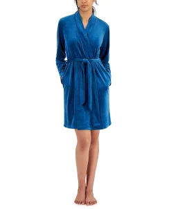 Alfani Women's Short Stretch Velour Wrap Robe, Created For Macy's 3 Alfani Women's Short Stretch Velour Wrap Robe, Created For Macy's -B.TEMPT’D Shop 21886576 fpx