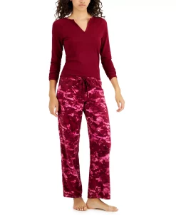 Jenni Women's Printed Wide-Leg Fleece Pajama Pants, Created For Macy's 4 Jenni Women's Printed Wide-Leg Fleece Pajama Pants, Created For Macy's -B.TEMPT’D Shop 21886822 fpx