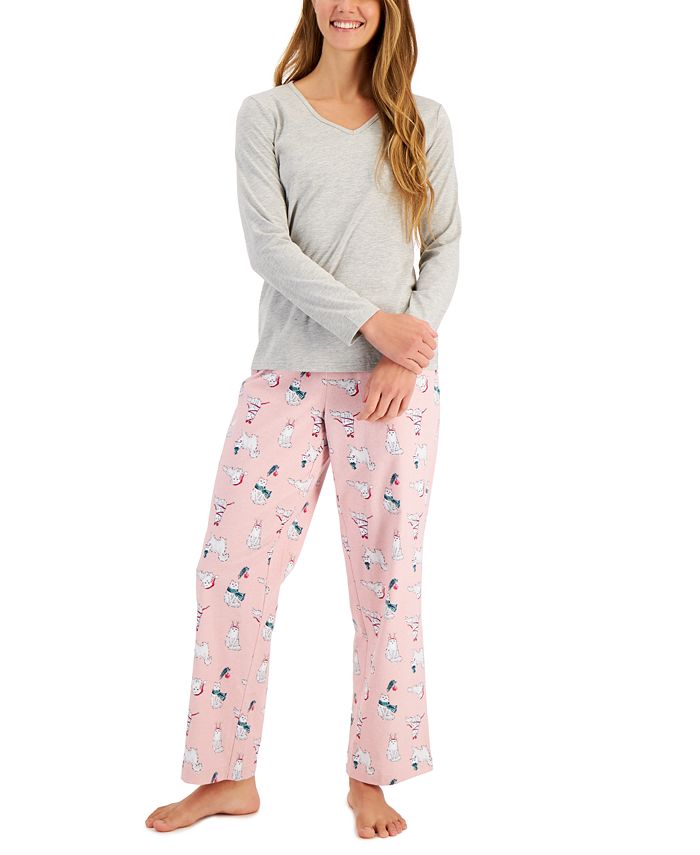 V-Neck T-Shirt & Flannel Pants Pajama Set, Created For Macy's Charter Club V-Neck T-Shirt & Flannel Pants Pajama Set, Created For Macy's -B.TEMPT’D Shop