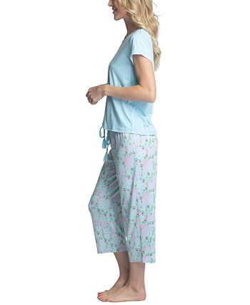 Women's Plus Size Short Sleeve & Capri Pant Pajama Set Muk Luks Women's Plus Size Short Sleeve & Capri Pant Pajama Set -B.TEMPT’D Shop