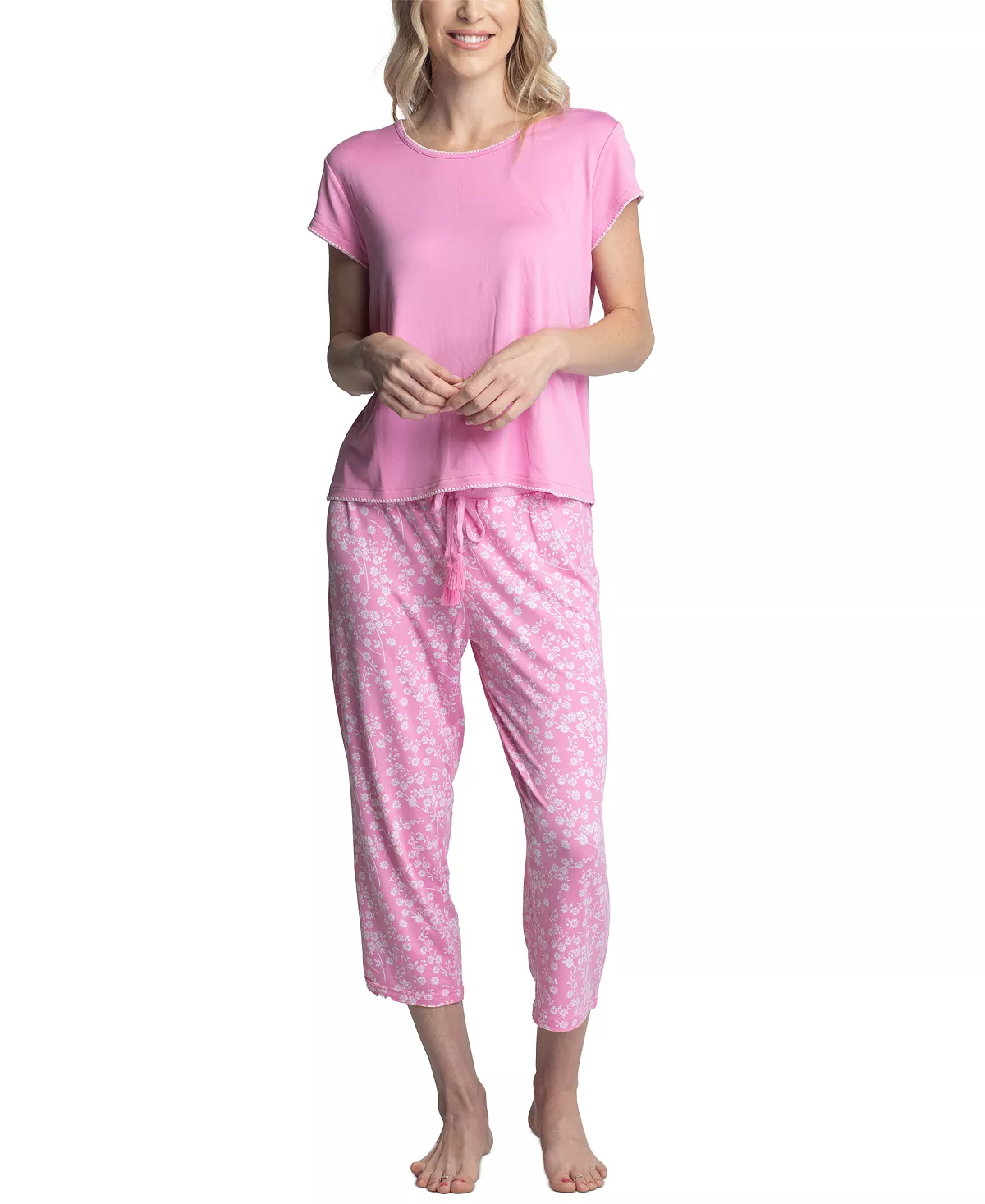 Women's Plus Size Short Sleeve & Capri Pant Pajama Set Muk Luks Women's Plus Size Short Sleeve & Capri Pant Pajama Set -B.TEMPT’D Shop
