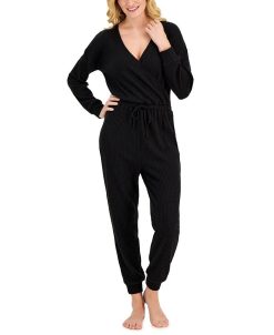 Alfani Women's Long Sleeve Tie Waist Sleep Jumpsuit, Created For Macy's