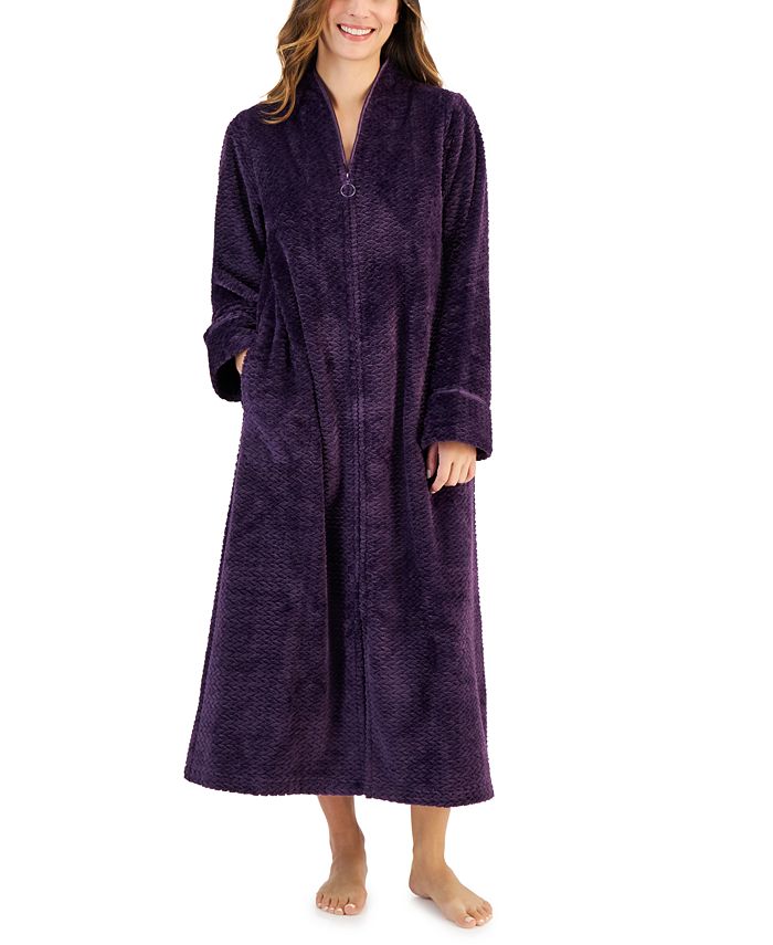 Petite Women's Long Zigzag Zipper Robe, Created For Macy's Charter Club Petite Women's Long Zigzag Zipper Robe, Created For Macy's -B.TEMPT’D Shop