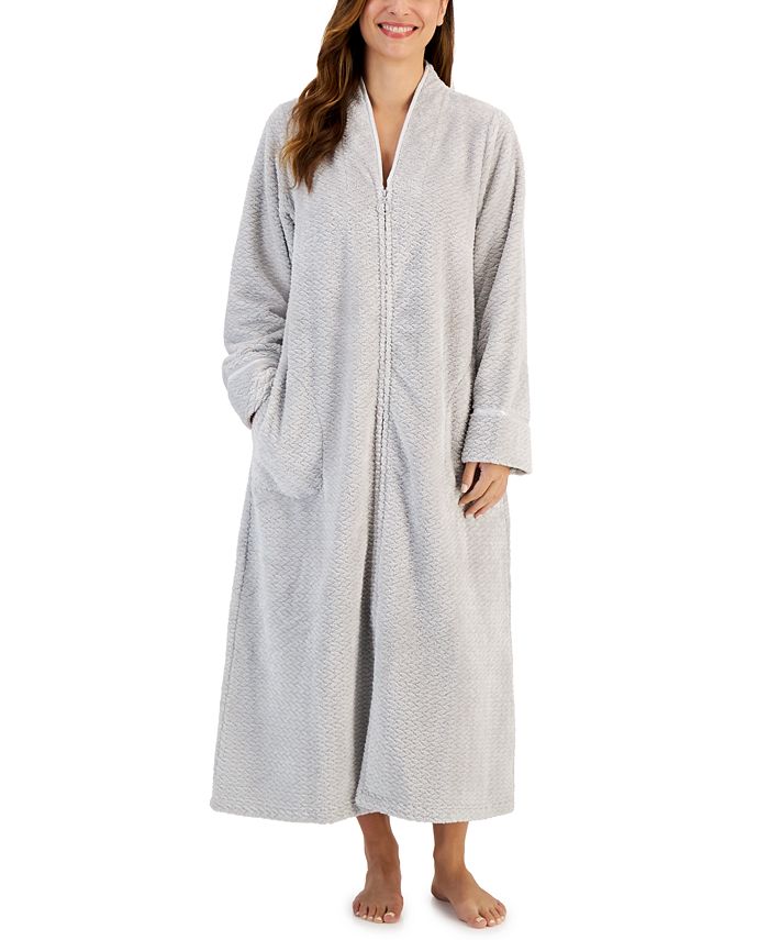 Woman's Plush Zig Zag Zipper Robe, Created For Macy's Charter Club Woman's Plush Zig Zag Zipper Robe, Created For Macy's -B.TEMPT’D Shop