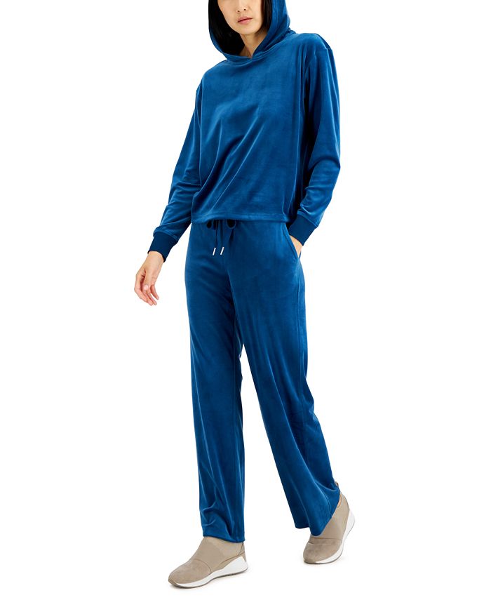 Women's Long Sleeve Hooded Velour Pajama Set, Created For Macy's Alfani Women's Long Sleeve Hooded Velour Pajama Set, Created For Macy's -B.TEMPT’D Shop