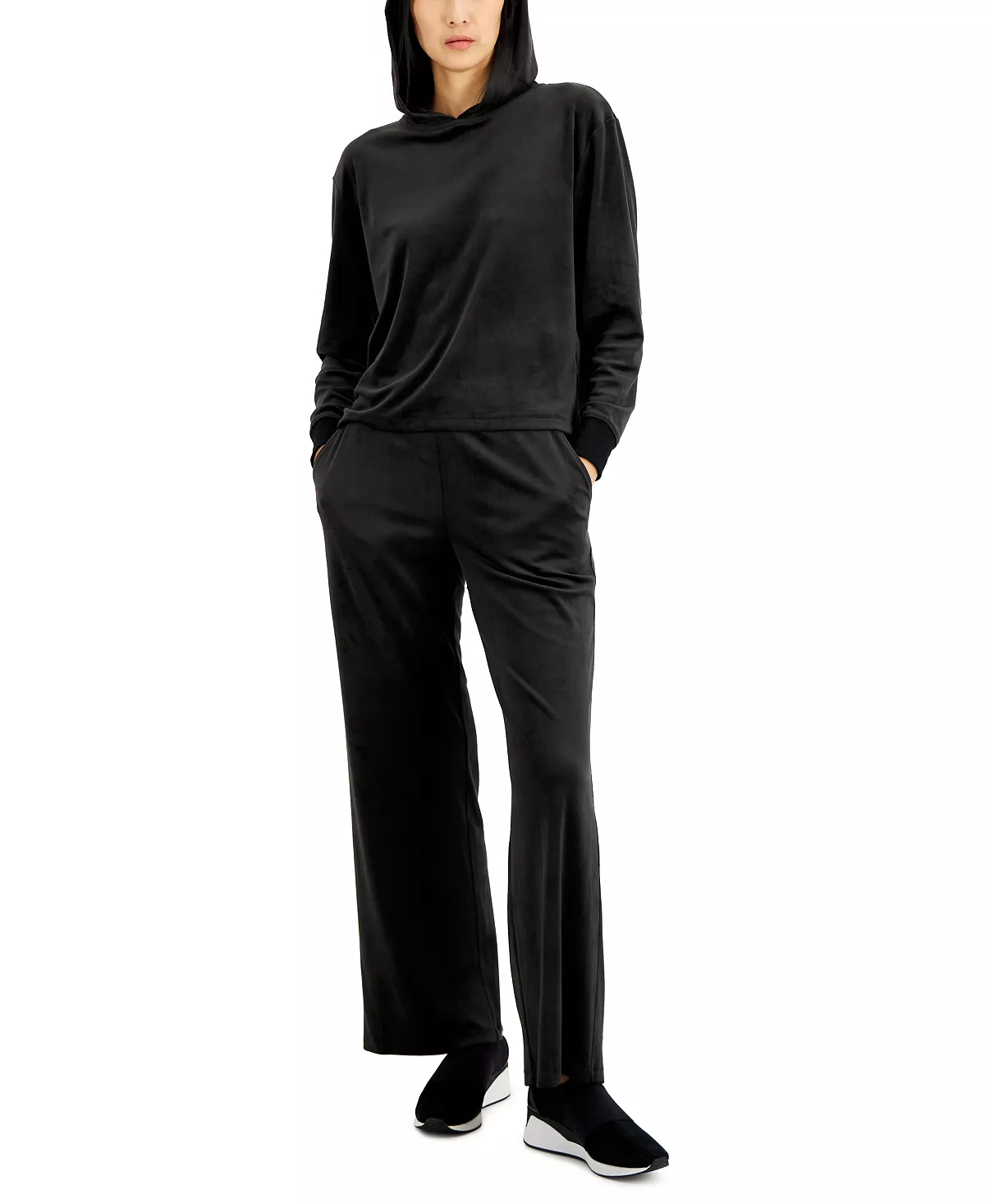 Women's Long Sleeve Hooded Velour Pajama Set, Created For Macy's Alfani Women's Long Sleeve Hooded Velour Pajama Set, Created For Macy's -B.TEMPT’D Shop
