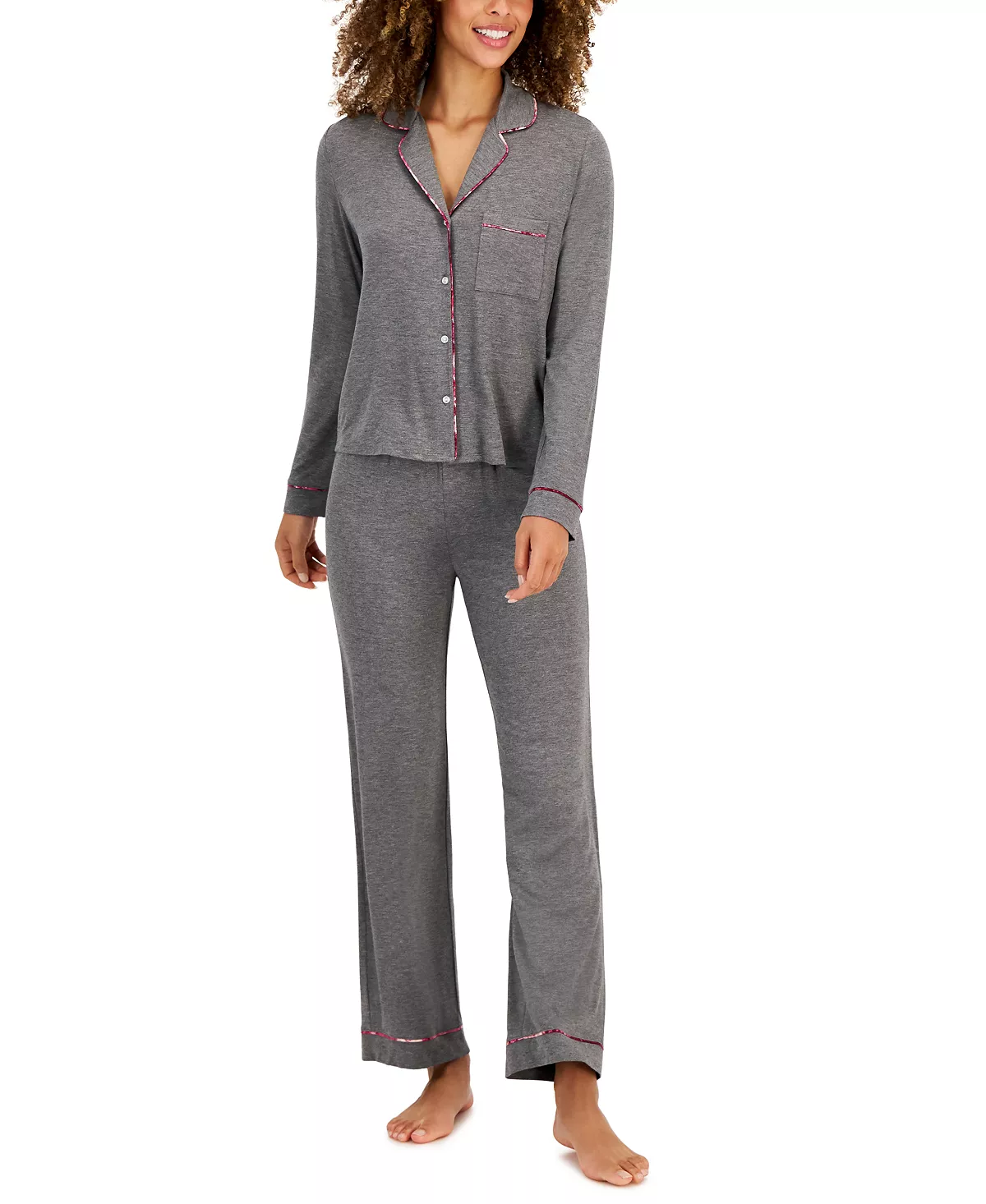 Women's Notch-Collar Pajama Set, Created For Macy's Jenni Women's Notch-Collar Pajama Set, Created For Macy's -B.TEMPT’D Shop