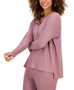 Jenni Women's Solid Waffle Henley Sleep Top, Created For Macy's 4 Jenni Women's Solid Waffle Henley Sleep Top, Created For Macy's -B.TEMPT’D Shop 21969406 fpx