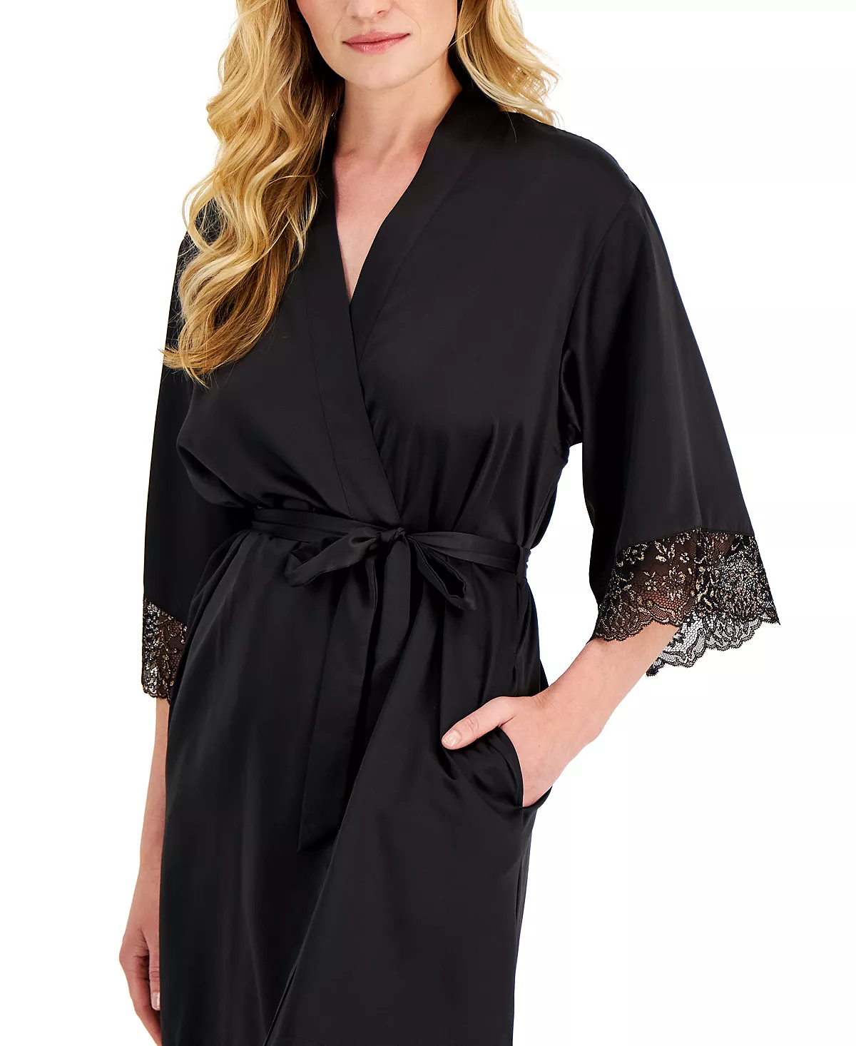 Women's Shine Lace Wrap Robe, Created For Macy's INC International Concepts Women's Shine Lace Wrap Robe, Created For Macy's -B.TEMPT’D Shop