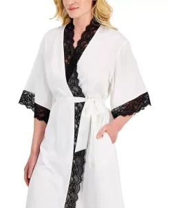 INC International Concepts Women's Lace Trim Long Wrap Robe, Created For Macy's -B.TEMPT’D Shop 22140035 fpx