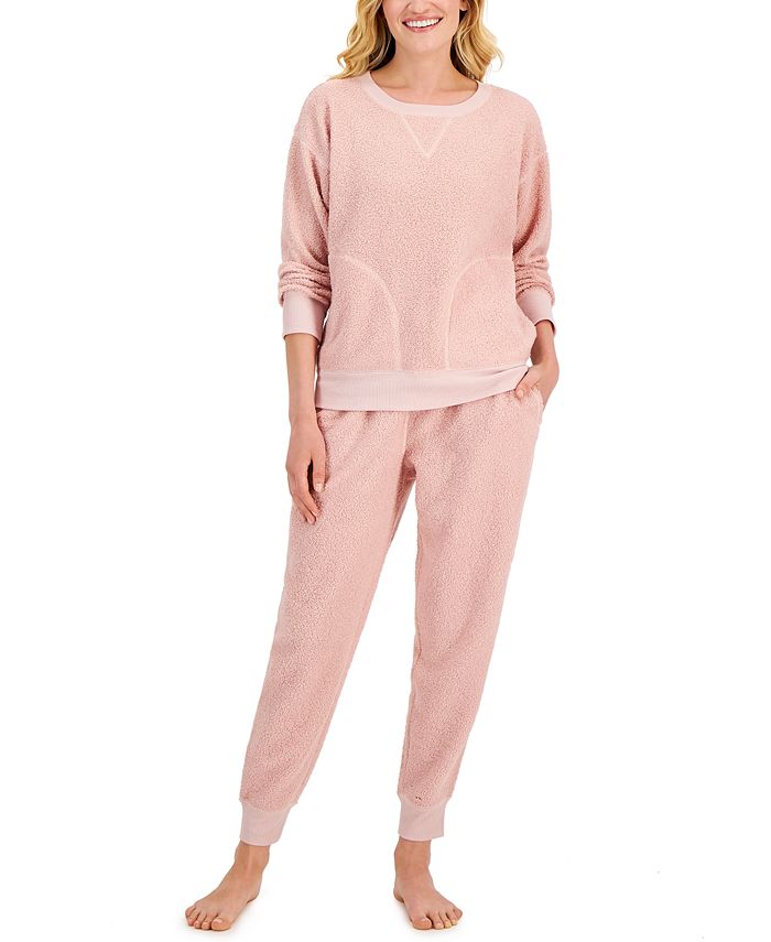 Women's Solid Sherpa Pajama Set, Created For Macy's Jenni Women's Solid Sherpa Pajama Set, Created For Macy's -B.TEMPT’D Shop