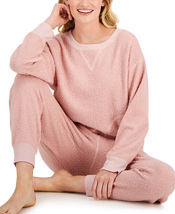 Women's Solid Sherpa Pajama Set, Created For Macy's Jenni Women's Solid Sherpa Pajama Set, Created For Macy's -B.TEMPT’D Shop