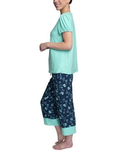 Hanes Plus Size Short Sleeve T-Shirt & Cropped Pants Pajama Set -B.TEMPT’D Shop 22160340 fpx