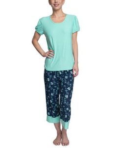 Hanes Plus Size Short Sleeve T-Shirt & Cropped Pants Pajama Set -B.TEMPT’D Shop 22160343 fpx