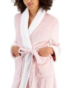 Charter Club Women's Plush Faux-Fur Trim Long Wrap Robe, Created For Macy's -B.TEMPT’D Shop 22170510 fpx