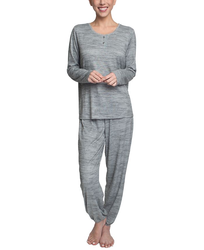 Women's Relaxed Butter-Knit Henley Pajama Set Hanes Women's Relaxed Butter-Knit Henley Pajama Set -B.TEMPT’D Shop