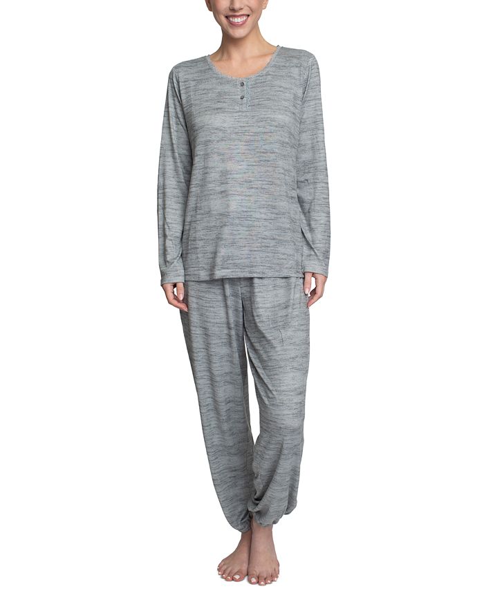 Women's Relaxed Butter-Knit Henley Pajama Set Hanes Women's Relaxed Butter-Knit Henley Pajama Set -B.TEMPT’D Shop
