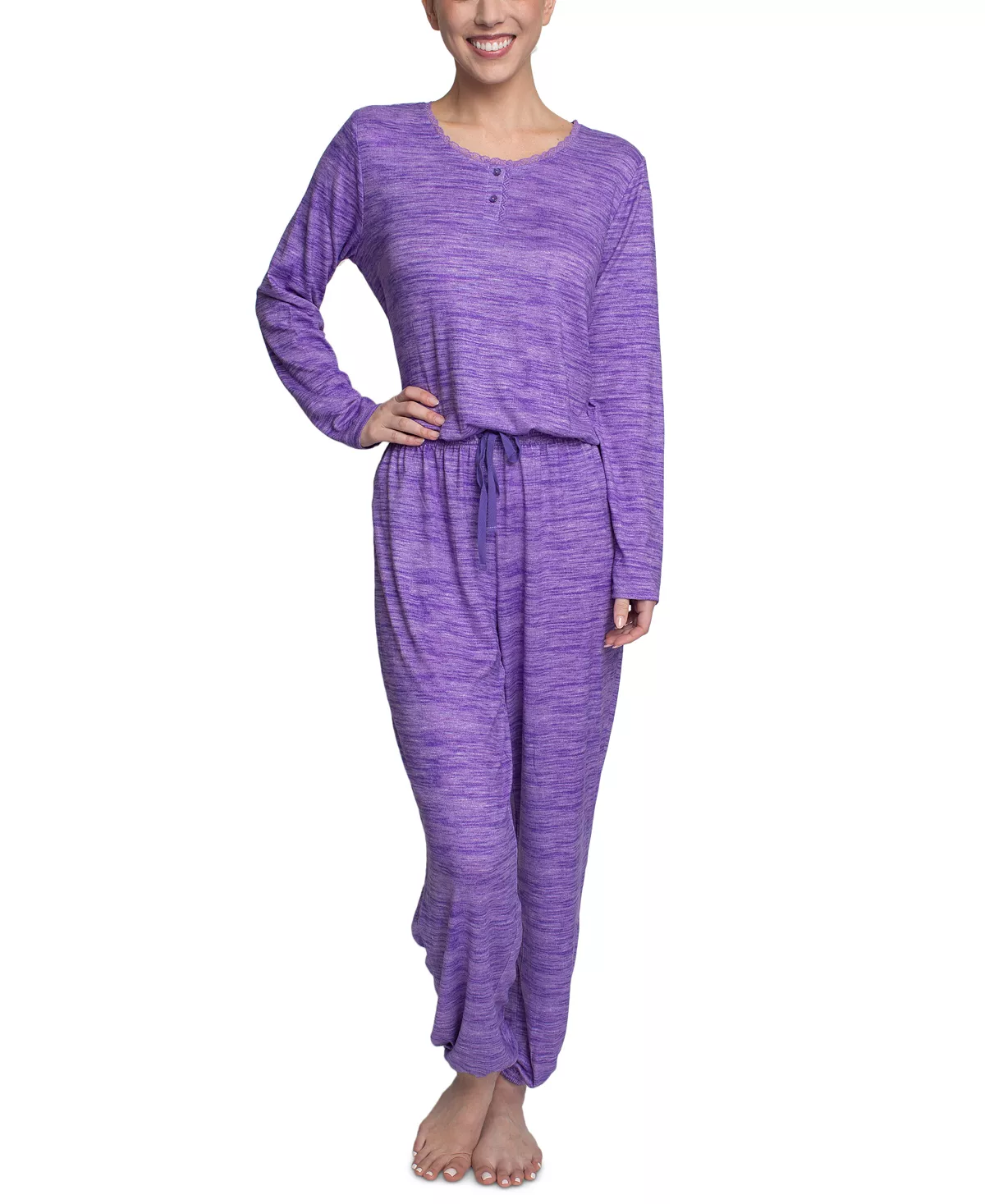 Women's Relaxed Butter-Knit Henley Pajama Set Hanes Women's Relaxed Butter-Knit Henley Pajama Set -B.TEMPT’D Shop