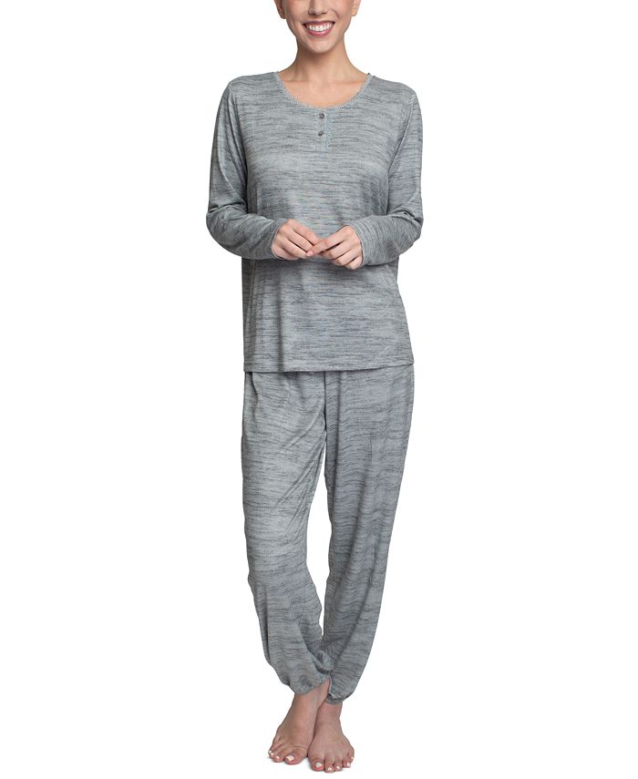 Plus Size Relaxed Butter-Knit Henley Pajama Set Hanes Plus Size Relaxed Butter-Knit Henley Pajama Set -B.TEMPT’D Shop