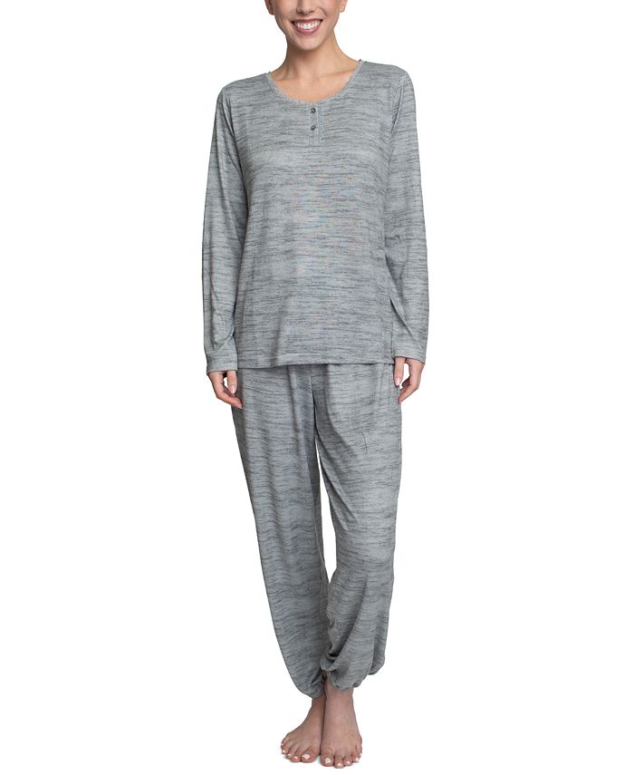 Plus Size Relaxed Butter-Knit Henley Pajama Set Hanes Plus Size Relaxed Butter-Knit Henley Pajama Set -B.TEMPT’D Shop