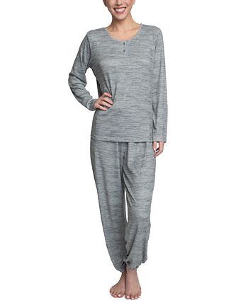 Plus Size Relaxed Butter-Knit Henley Pajama Set Hanes Plus Size Relaxed Butter-Knit Henley Pajama Set -B.TEMPT’D Shop