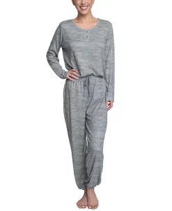 Hanes Plus Size Relaxed Butter-Knit Henley Pajama Set 10 Hanes Plus Size Relaxed Butter-Knit Henley Pajama Set -B.TEMPT’D Shop 22171328 fpx