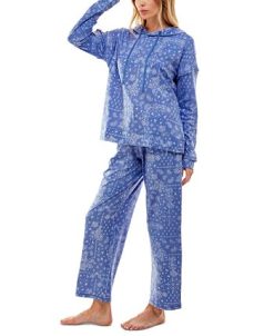 Roudelain Women's Cozy Luxe Bandana-Print Hoodie & Pajama Pants Set -B.TEMPT’D Shop 22171675 fpx
