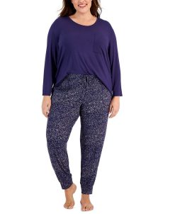 Alfani Plus Size Animal-Print Jogger Pajama Pants, Created For Macy's