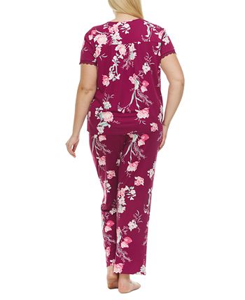 Plus Size Floral-Print Pajama Set Flora By Flora Nikrooz Plus Size Floral-Print Pajama Set -B.TEMPT’D Shop