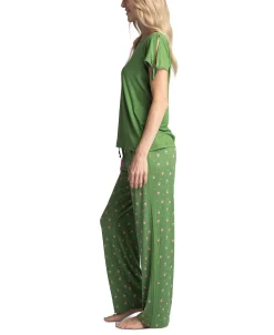 Muk Luks Women's Tie-Cuff Split-Sleeve Top & Open-Leg Pajama Pants Set -B.TEMPT’D Shop 22224065 fpx