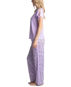 Muk Luks Plus Size Tie-Cuff Split-Sleeve Top & Open-Leg Pajama Pants Set -B.TEMPT’D Shop 22224100 fpx