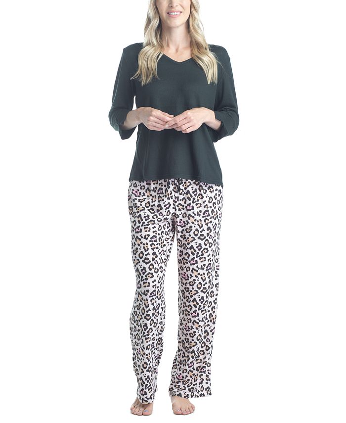 Plus Size 3/4 Sleeve Top & Boot-Cut Pajama Pants Set Muk Luks Plus Size 3/4 Sleeve Top & Boot-Cut Pajama Pants Set -B.TEMPT’D Shop