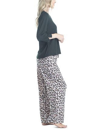 Plus Size 3/4 Sleeve Top & Boot-Cut Pajama Pants Set Muk Luks Plus Size 3/4 Sleeve Top & Boot-Cut Pajama Pants Set -B.TEMPT’D Shop